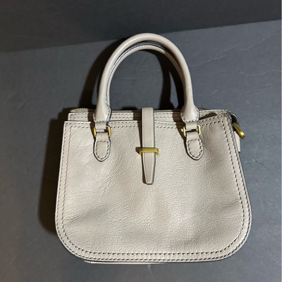 FOSSIL Ryder Mini Leather Satchel Crossbody Bag Purse Handbag Light Taupe - Picture 1 of 10